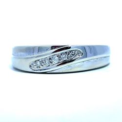 Gent’s 14K White Gold Ring w/ Diamond Accents – Size 9.5.(46428-1)