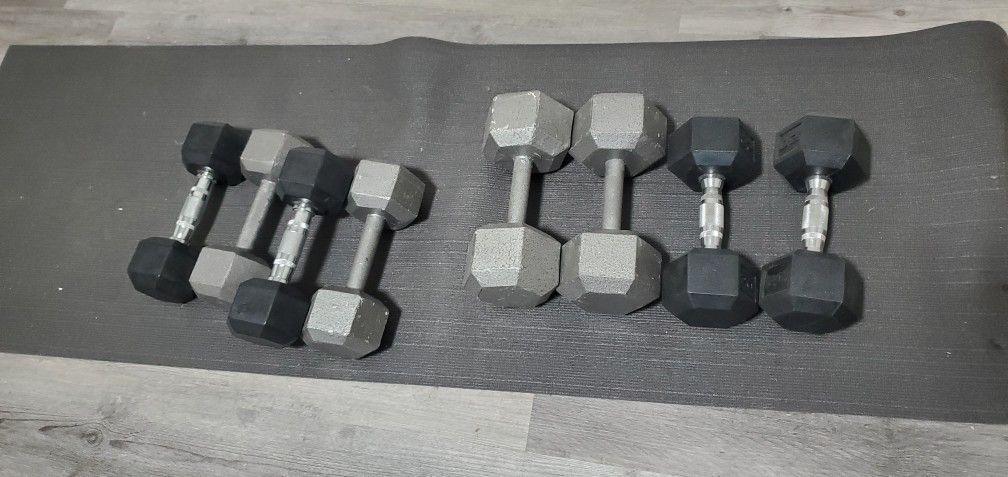 Dumbells, Bench, Curl Bar