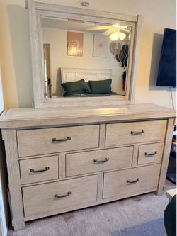 Ashley Queen Storage Bed + Dresser & Mirror