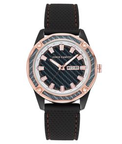 Vince Camuto Black Silicone Grey Dial Men's Watch