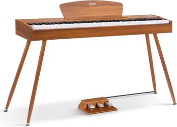 Donner DDP-80 Digital Piano 88 Key Weighted Keyboard, Full-size Electric Piano for Beginners, with Sheet Music Stand, Triple Pedal, Power Adapter, Sup