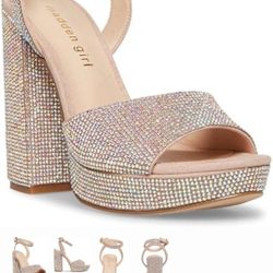 Madden Girl Rhinestone Heels New Size 6.5