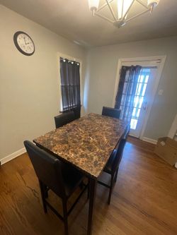 Dining set with marble top