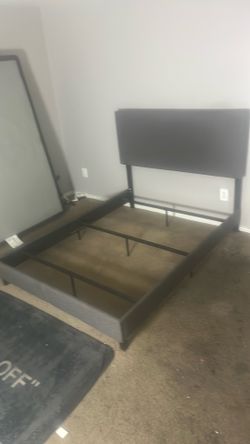 Dark Grey Queen bed frame great condition