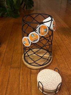 Spinning K-Cup Holder and Coasters w/holder