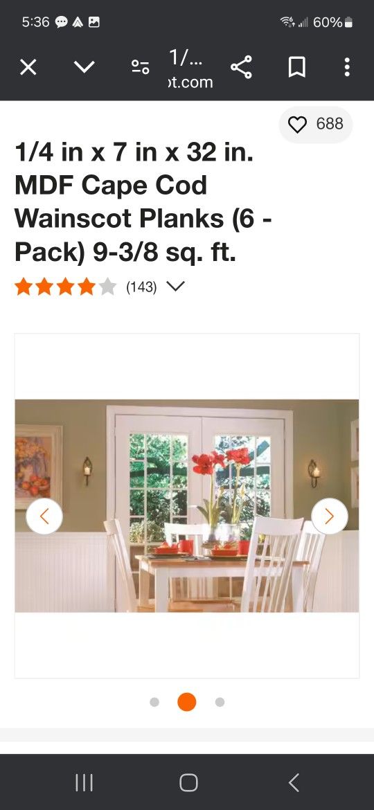 Cape Cod Beanboard Wainscoting Panels