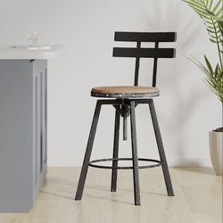 Chair Adjustable Height Swivel Chair Barstools Metal bar stools Simple Assembly Farmhouse bar stools for Dorm, Recreation Game Room