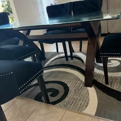 Glass Dining Table And 6 Chairs