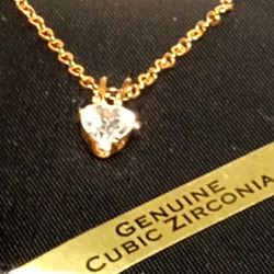 Cz Pendant On Small Chain