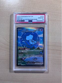 PSA 10 Mew ex #232 Special Illustration Rare | Paldean Fates | Includes Extended Art Display Case