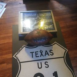 Texas Bundle..Dallas  Cowboys  Banner And Ball TEXAS HIGHWAY 81 SIGN