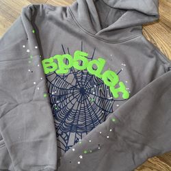 Sp5der Wait Web Hoodie Slate Grey
