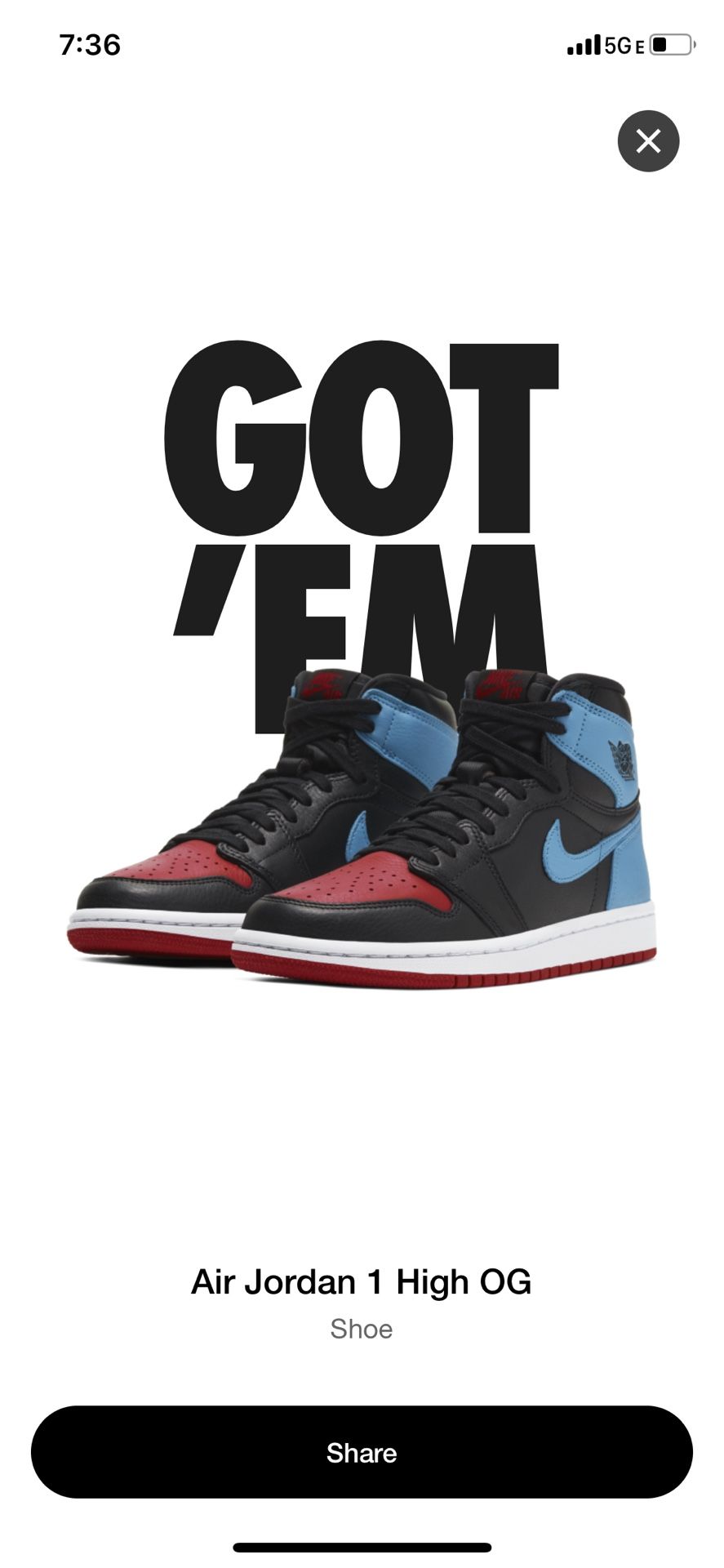 Nike Air Jordan 1 High OG UNC to CHICAGO