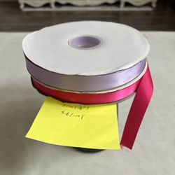 Polyester Satin Ribbon Rolls – Multiple Sizes – 100 Yards Each -$4