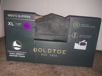 GOLDTOE Men's Dark Gray Slippers