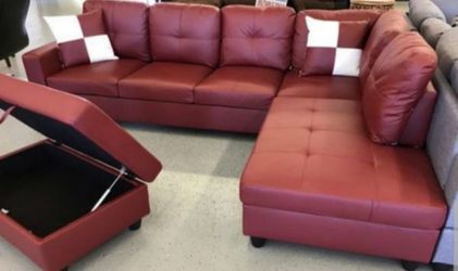 Sectional and ottoman