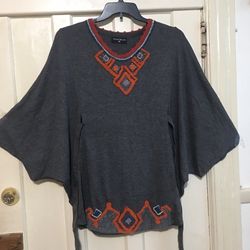 Sacred Threads Women’s Poncho Tunic Top Size Medium