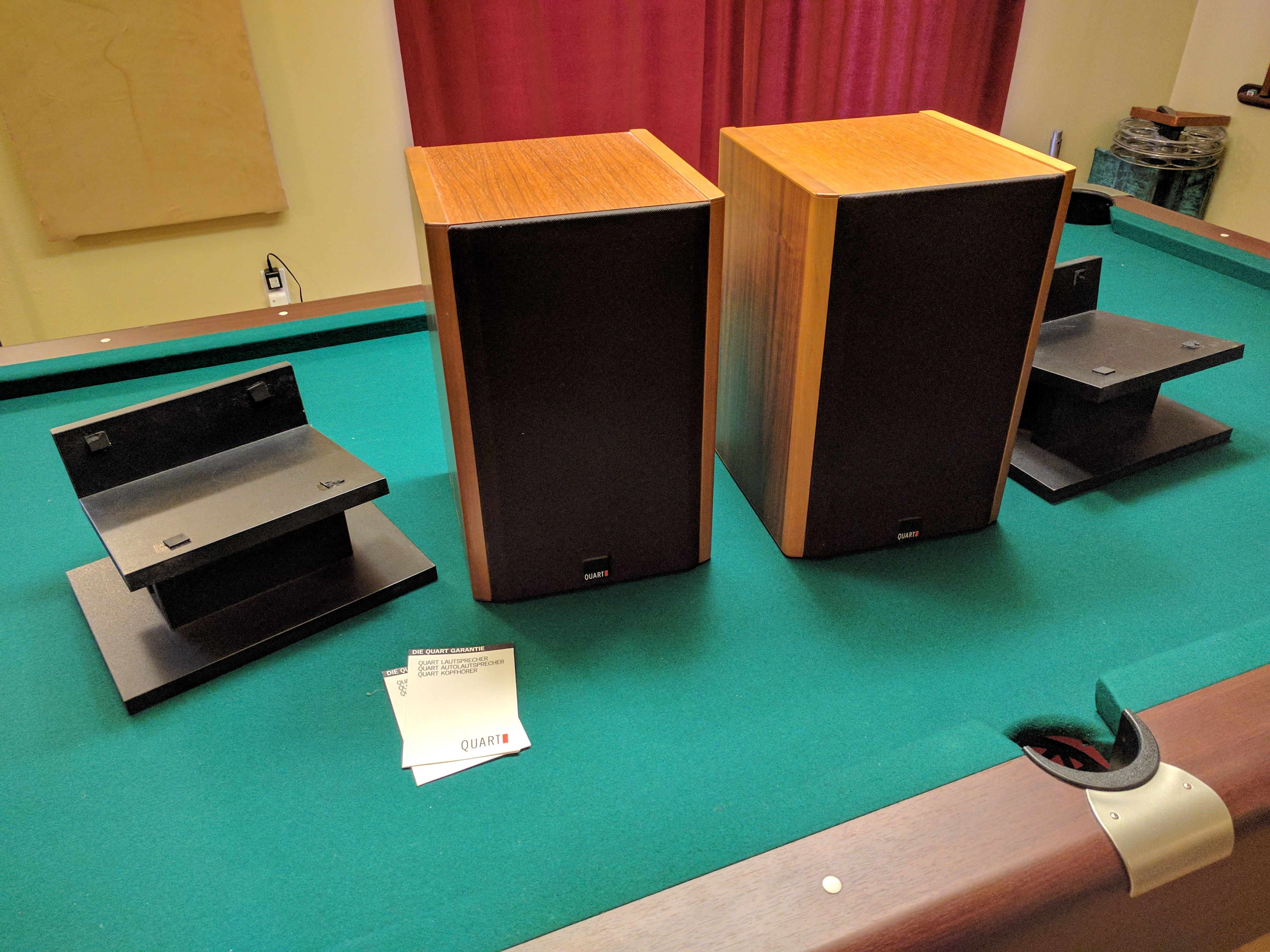 Rare German Quart 290 Speakers Pair 4 Ohm 110W 40- 32,000 Hz
