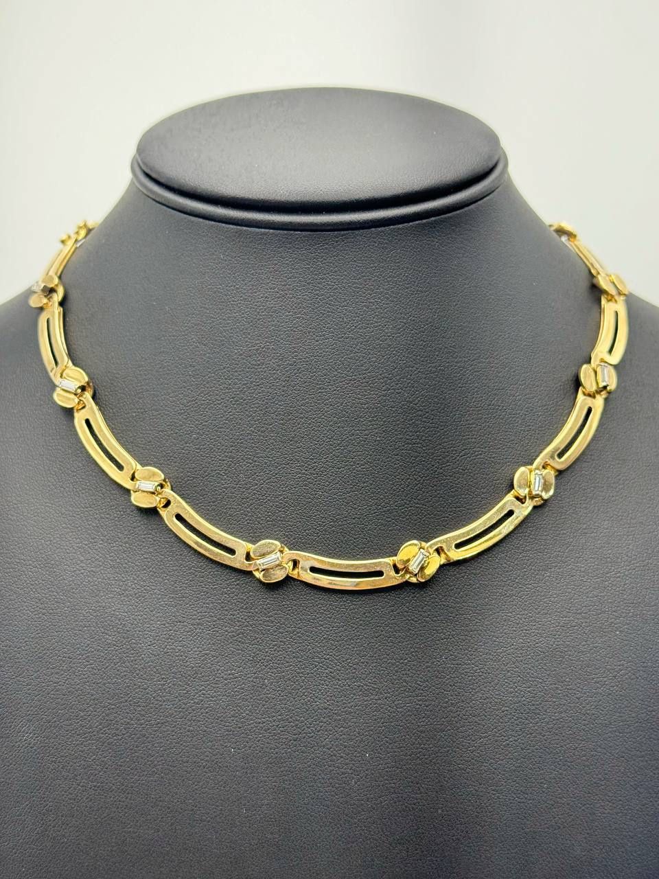 14k solid yellow gold 0.55 CTW Emerald cut diamond 16.5β necklace chain