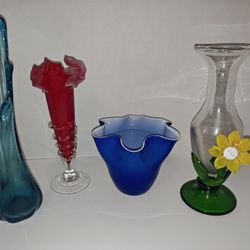 Vintage Glass Vase Lot