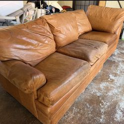 Ethan Allen Leather Couch - Condition Used - Must be able to pick up and transfer to vehicle 