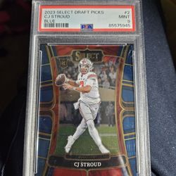 2023 PANINI SELECT DRAFT PICK CJ STROUD BLUE PSA 9 ROOKIE CARD #2 RC