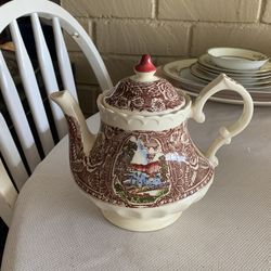 Vernon Kilns California Pottery 1860 Large Teapot Vintage EUC