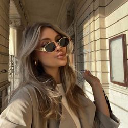 Celine Triomphe Round Sunglasses in Gold