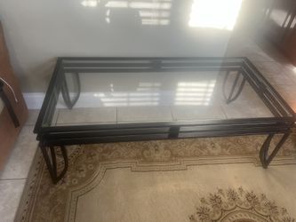 Glass Coffee Table And Lamb And End Table