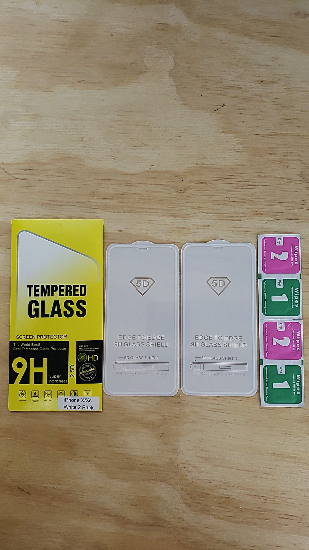 2 Pack IPhone X/Xs Protective Film Tempered Glass Screen Color White