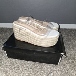 Pretty Little Thing Wedge With Clear Straps