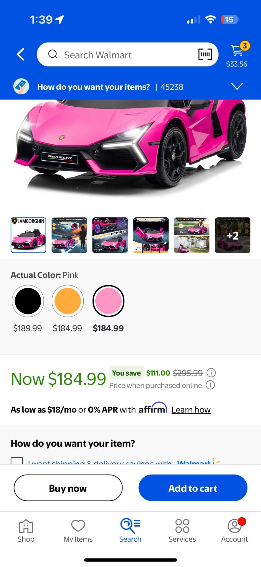 Pink Toddler Lamborghini Car