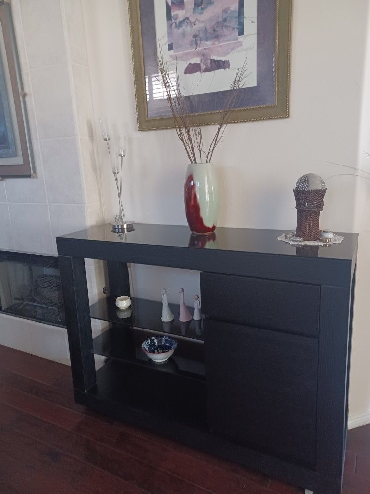 BUFFET   BLACK MULTI USES IN KITCHEN. DINING OR LIVING AREA