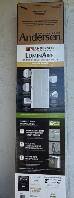 Retractable screen door white