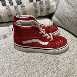 Toddler Red Vans Shoes Size 9.5c 
