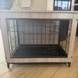Furniture-Style Dog Crate / Kennel – Wood & Metal