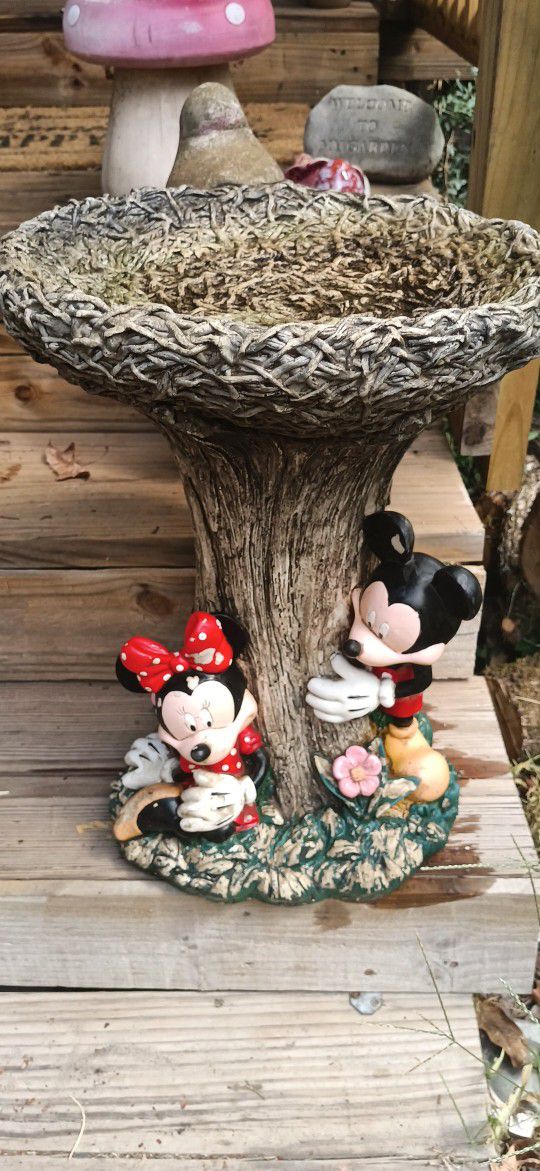 Mickey And Minnie Bird Bath