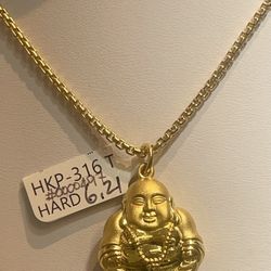 24K YellowGold | Necklace With Buddha Pendant 
