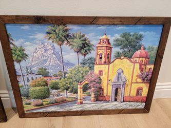 Mexican Village Scene Wall Art Frame