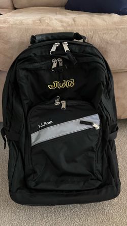 LL Bean Deluxe Rolling Wheeled Backpack Book Bag Carry-on Luggage Blue