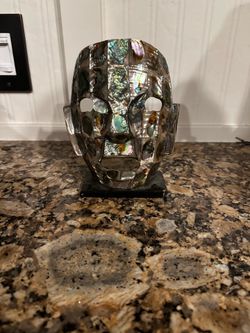 Abalone Aztec Mayan Burial Death Mask - Like New