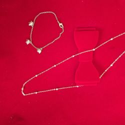 Sterling Silver Necklace And Bracelet 
