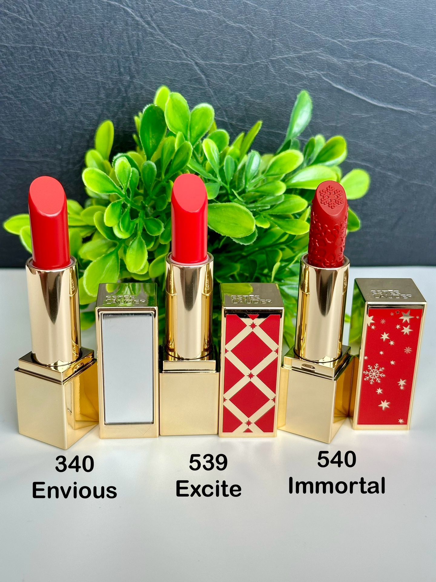 Estée Lauder Lipstick 340 Envious, 539 Excite, 540 Immortal (3pcs - Full Size)