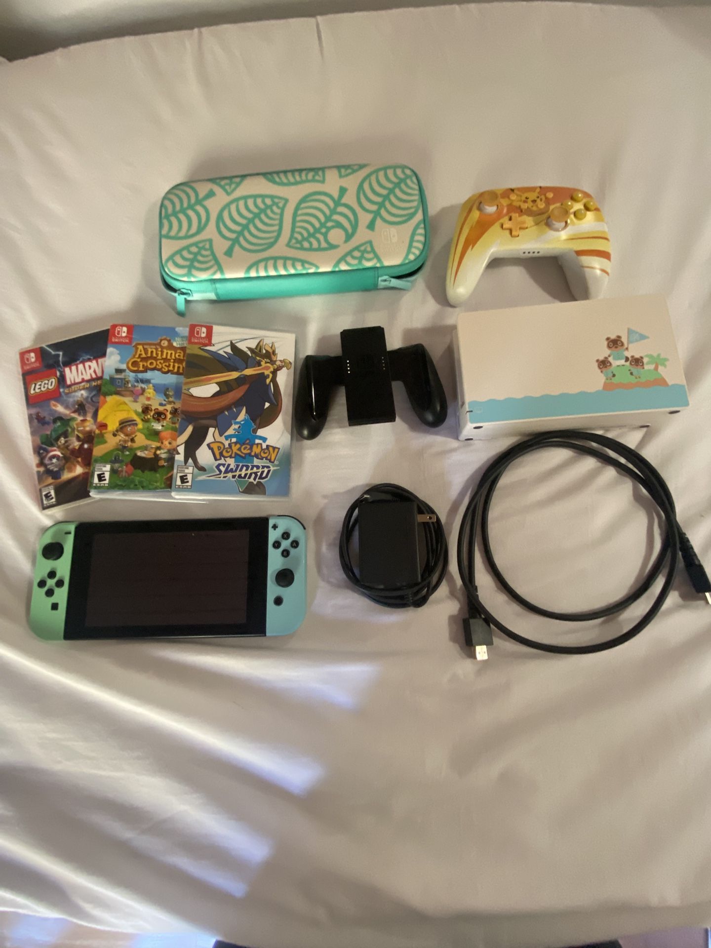 Nintendo Switch (Animal Crossing Edition) With Case And Controller