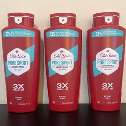 3pack Old Spice High Endurance Body Wash for Men, Pure Sport, 24 fl oz