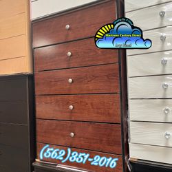 Cherry Five Drawer Compressed Dresser New Comoda 