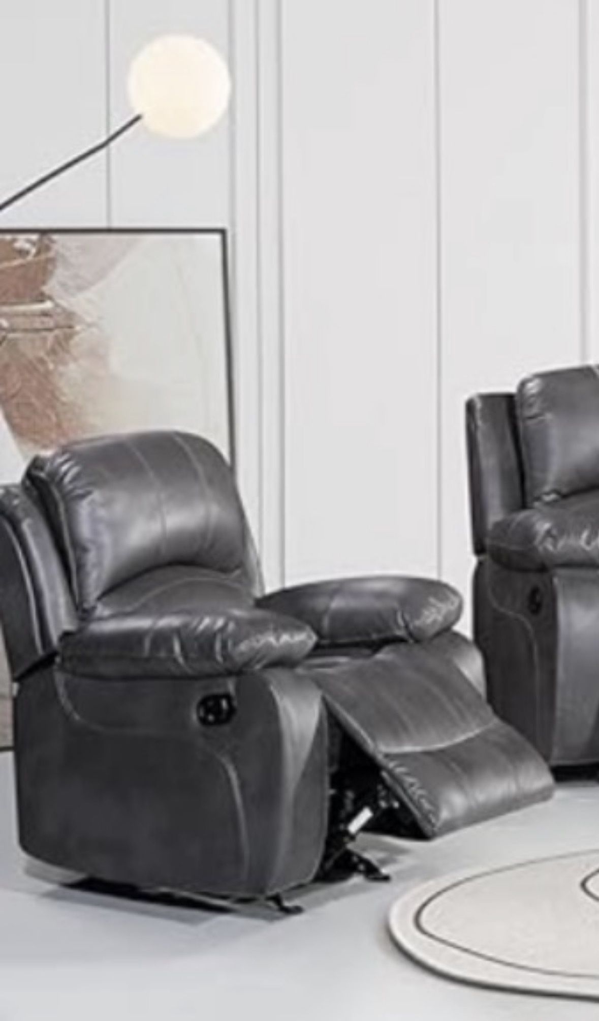 Grey Leather Recliner