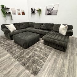 Green Sectional Couch - Free Delivery 