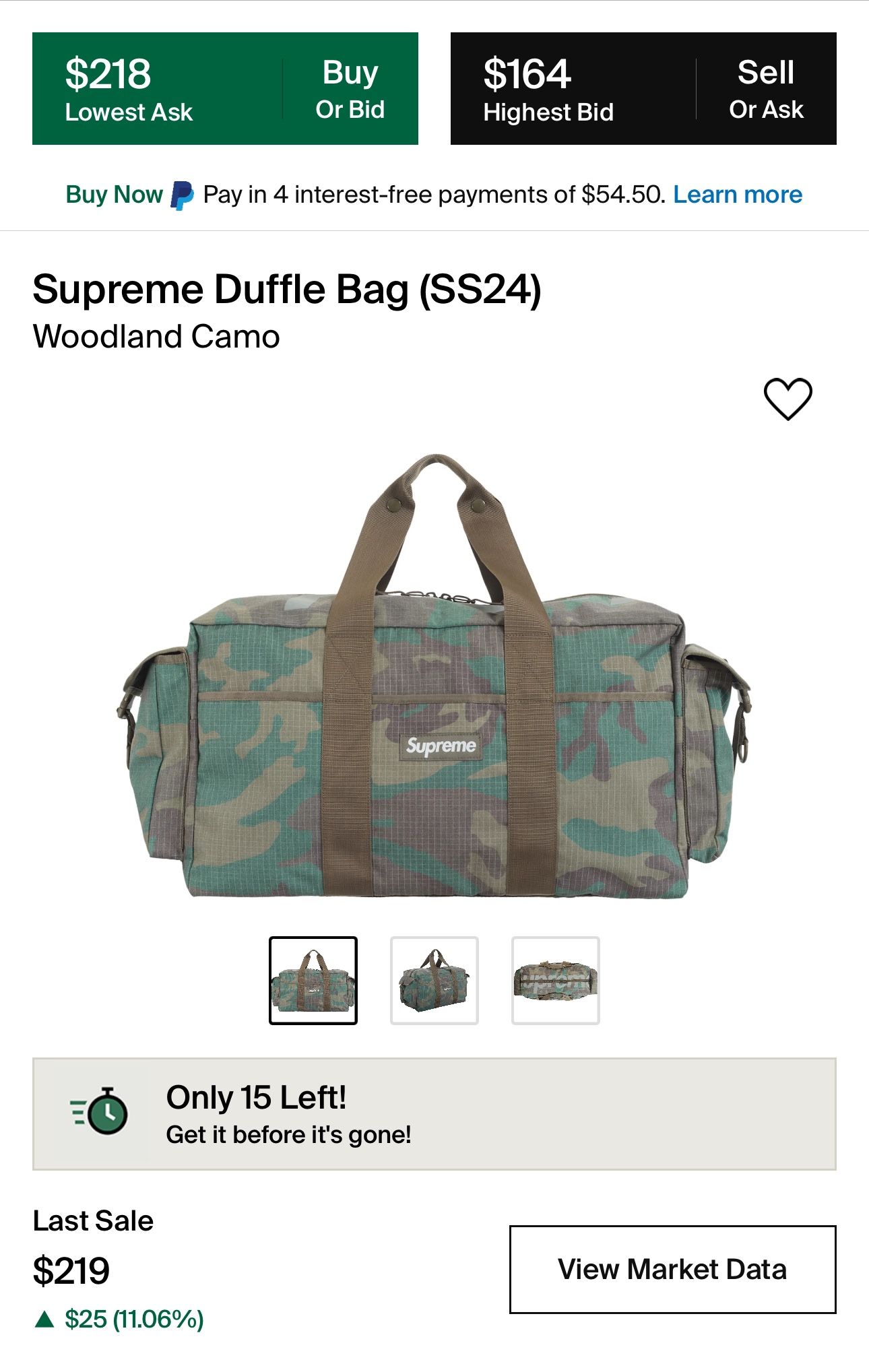 Supreme Duffle Bag Camo