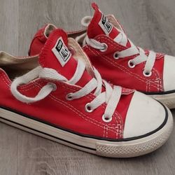 Red Converse Shoes Kids Size 9